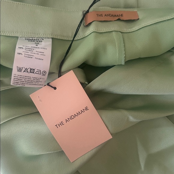 The Andamane Mint Green Wide-Leg Pants IT49 US4 $545